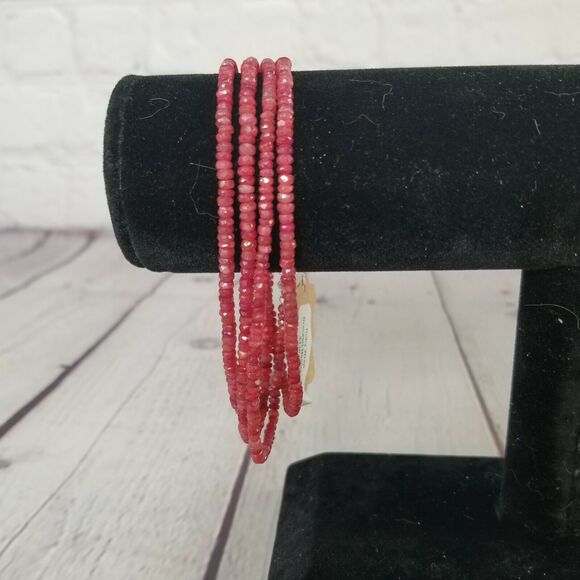 Ruby Wrap Necklace or Wrap Bracelet NEW $120 Tags Fashion Statement Jewelry Red - Picture 2 of 10
